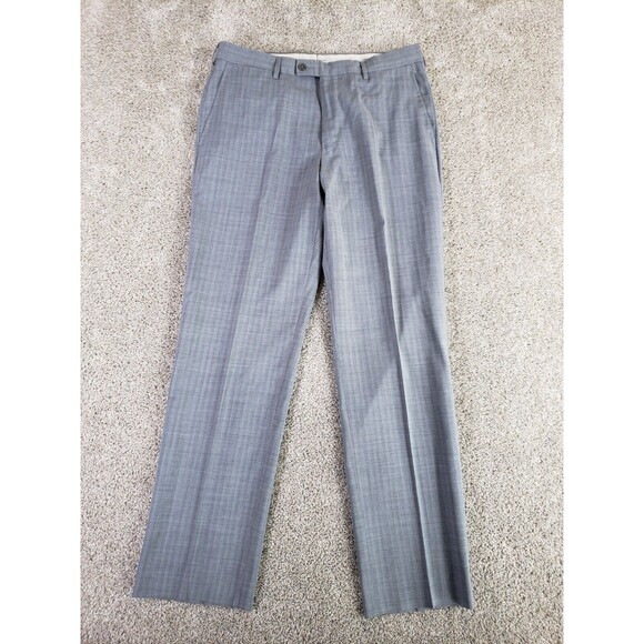 Versace Men's Dress Pants 50R 34x32 Blue Viscose Flat Front - Picture 1 of 16